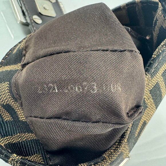 Authentic FENDI Mini Croissant Zucca Zucchino Shoulder Hand Bag Bucket FF Brown - Picture 14 of 15